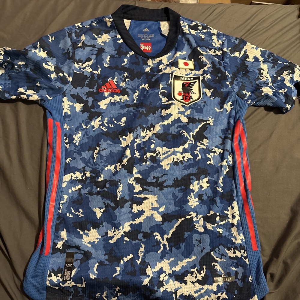 adidas Japan 2020 Home HEAT.RDY Player Issue Football Shirt BLUE Camo LG